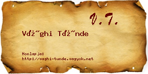 Vághi Tünde névjegykártya